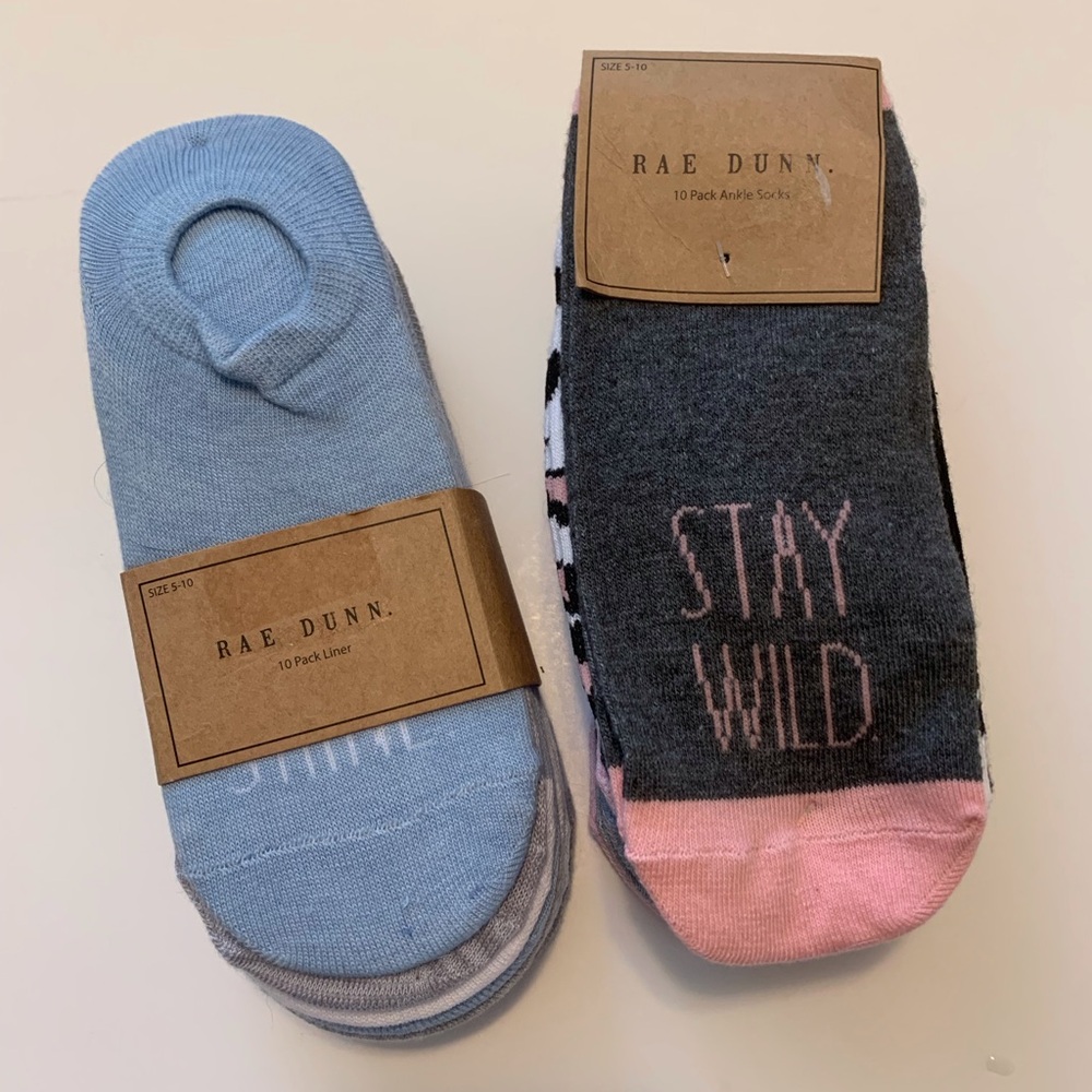 Two packages of new Rae Dunn socks